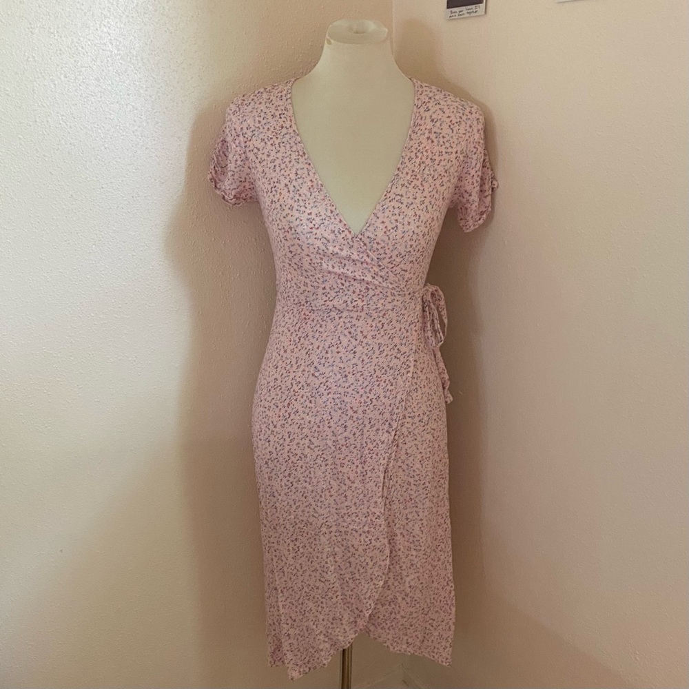 Clockhouse Pink Floral Wrap Dress